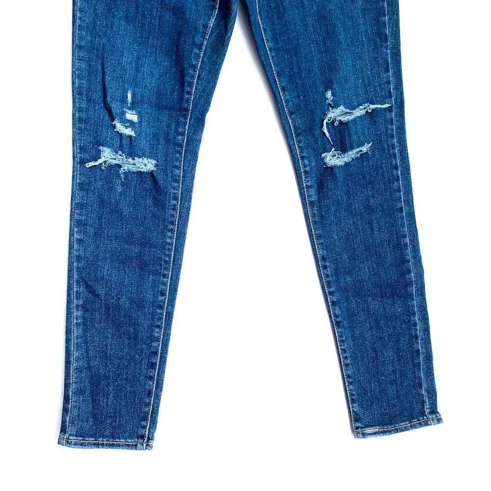 Levi's 711 Dark Wash Distressed Skinny Jeans